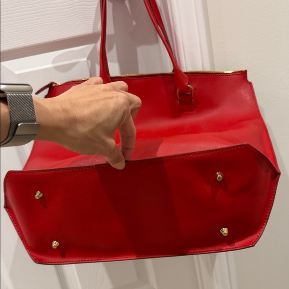 J. Crew Bold Red Tote Bag - Picture 3 of 7